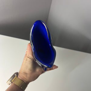 Vase Shark Fin blau Glas von HSG Tarnowiec