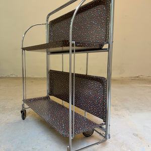 Dinette Servierwagen mit Blümchen und Chrom