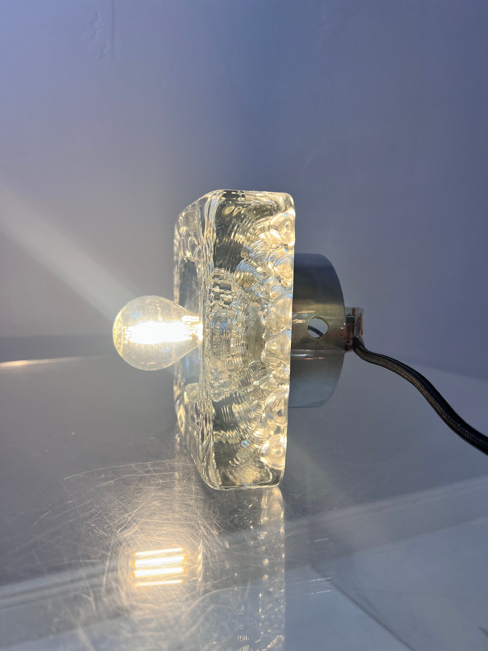 Wandlampe Ice Cube Glas Chrom