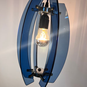 Hängelampe blau Glas von Veca aus Italien