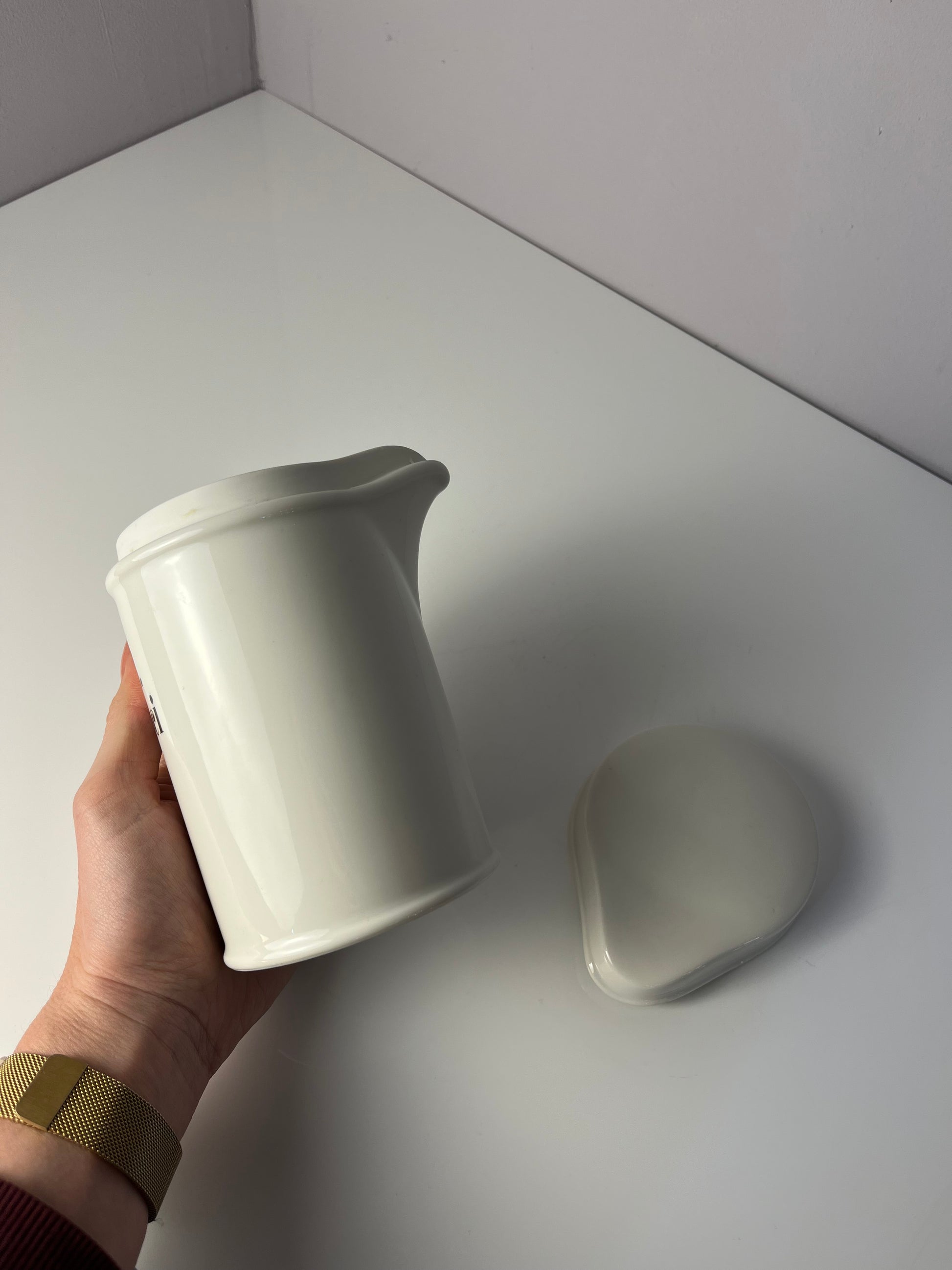 Apothekerdose Ol. Zinci weiß Porzellan