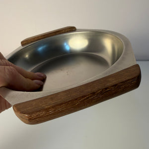 Set: 2 Schüsseln Edelstahl mit Teak Griffen