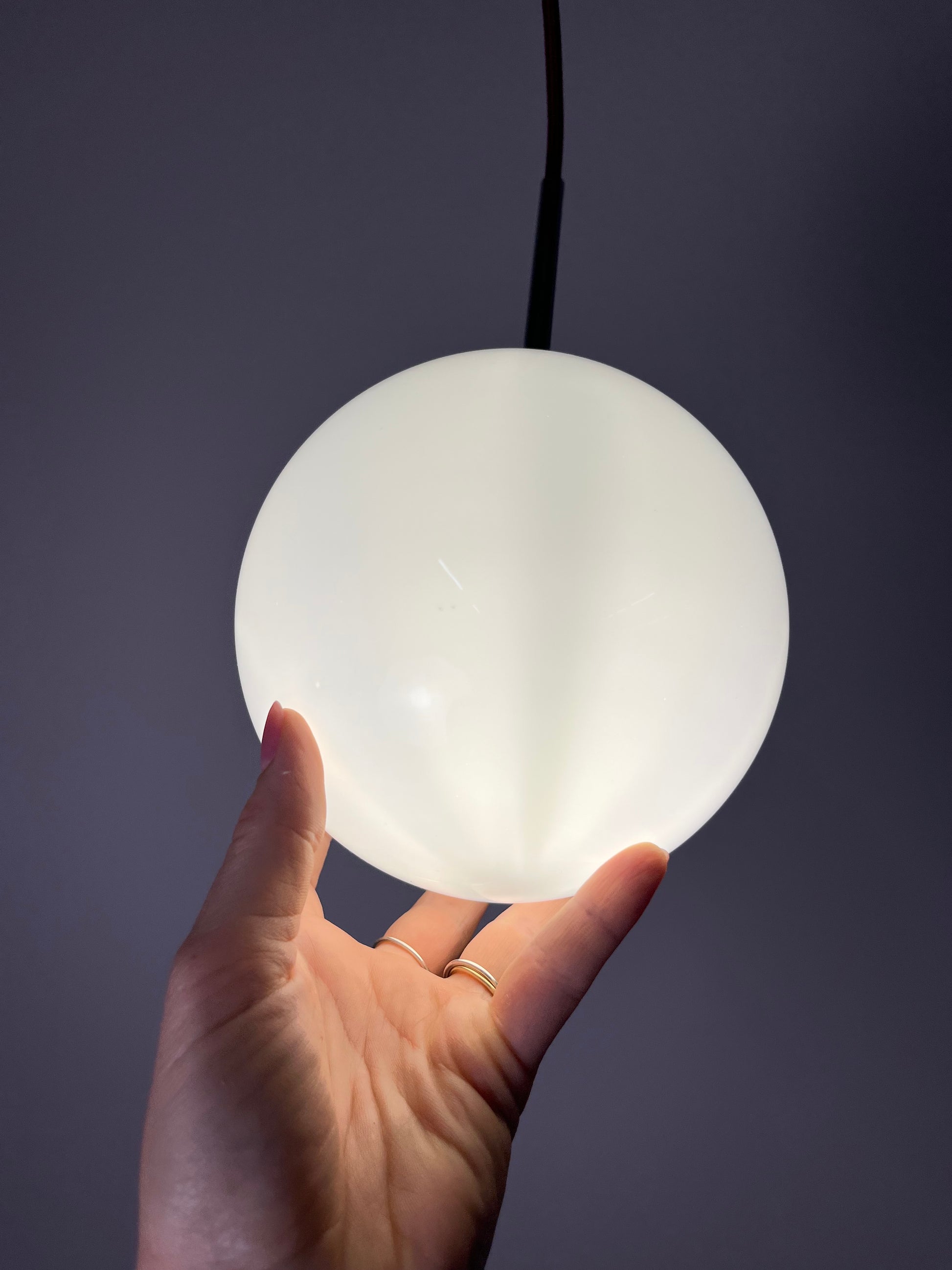 Kugellampe weiß Glas Chrom