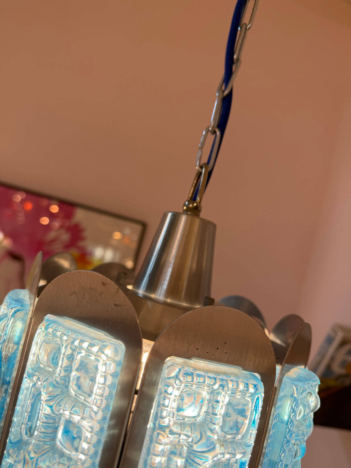 Hängelampe blau silber von Vitrika