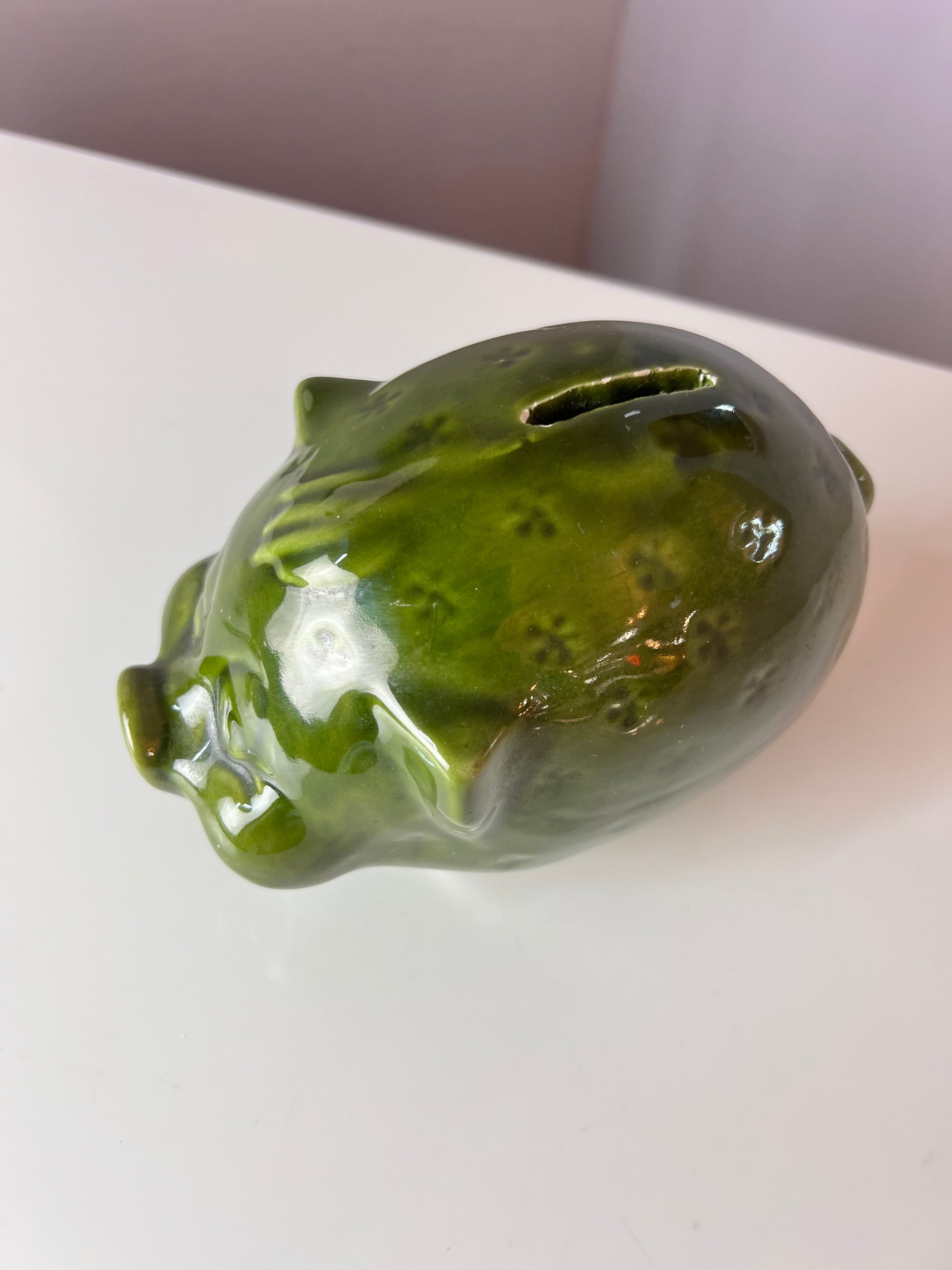Sparschwein grün Keramik