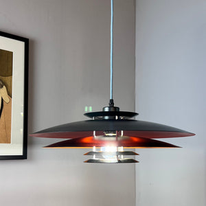 Lamellenlampe neu lackiert orange schwarz