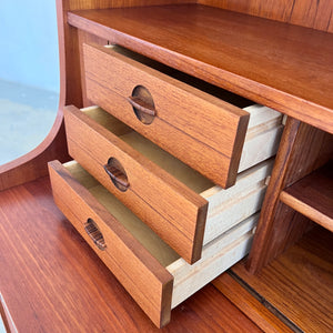 Bücherregal Teak mit Sekretär & Ausziehplatte von Johannes Sorth für Nexø