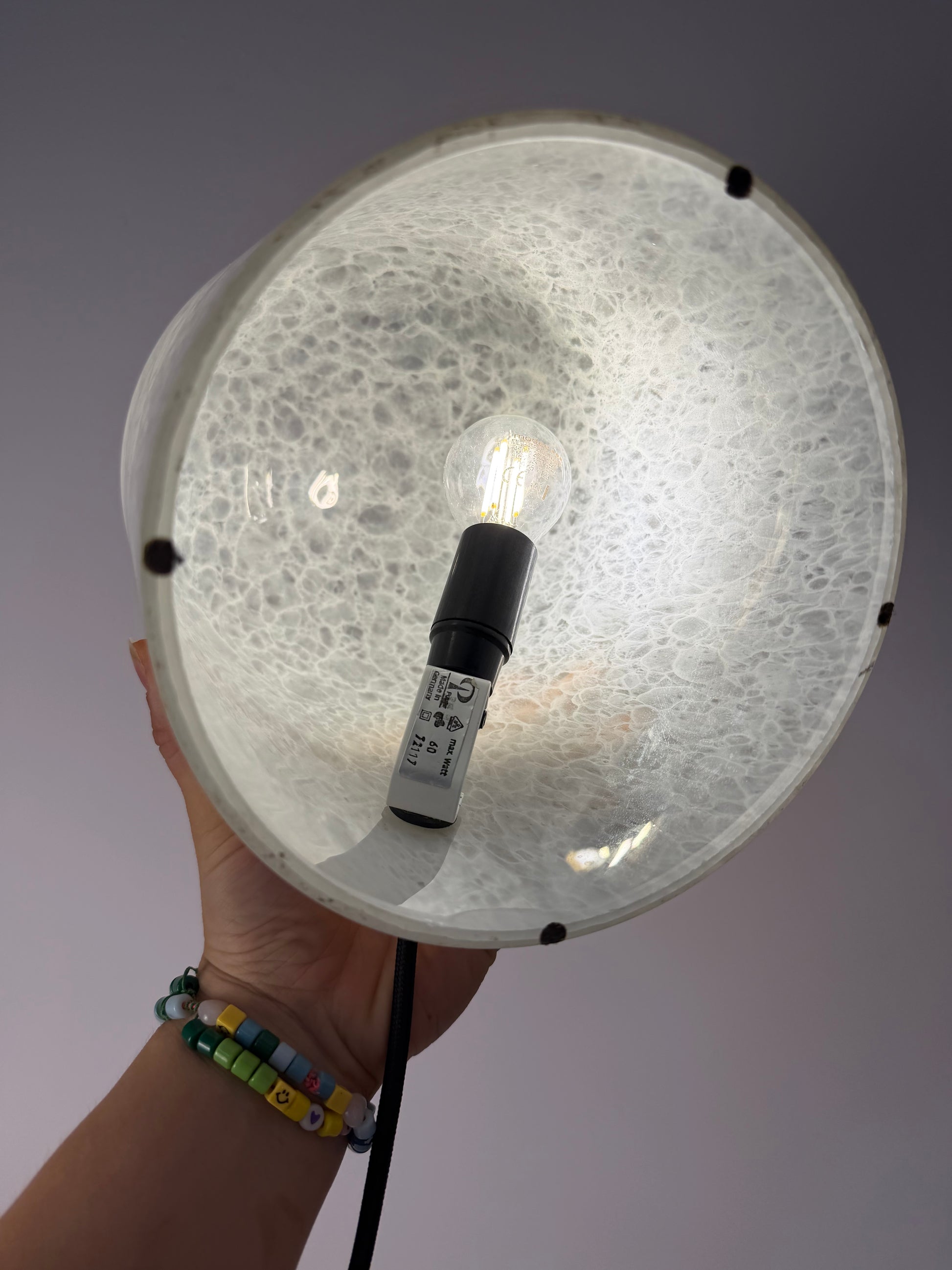 Tischlampe weiß Glas von Peill & Putzler