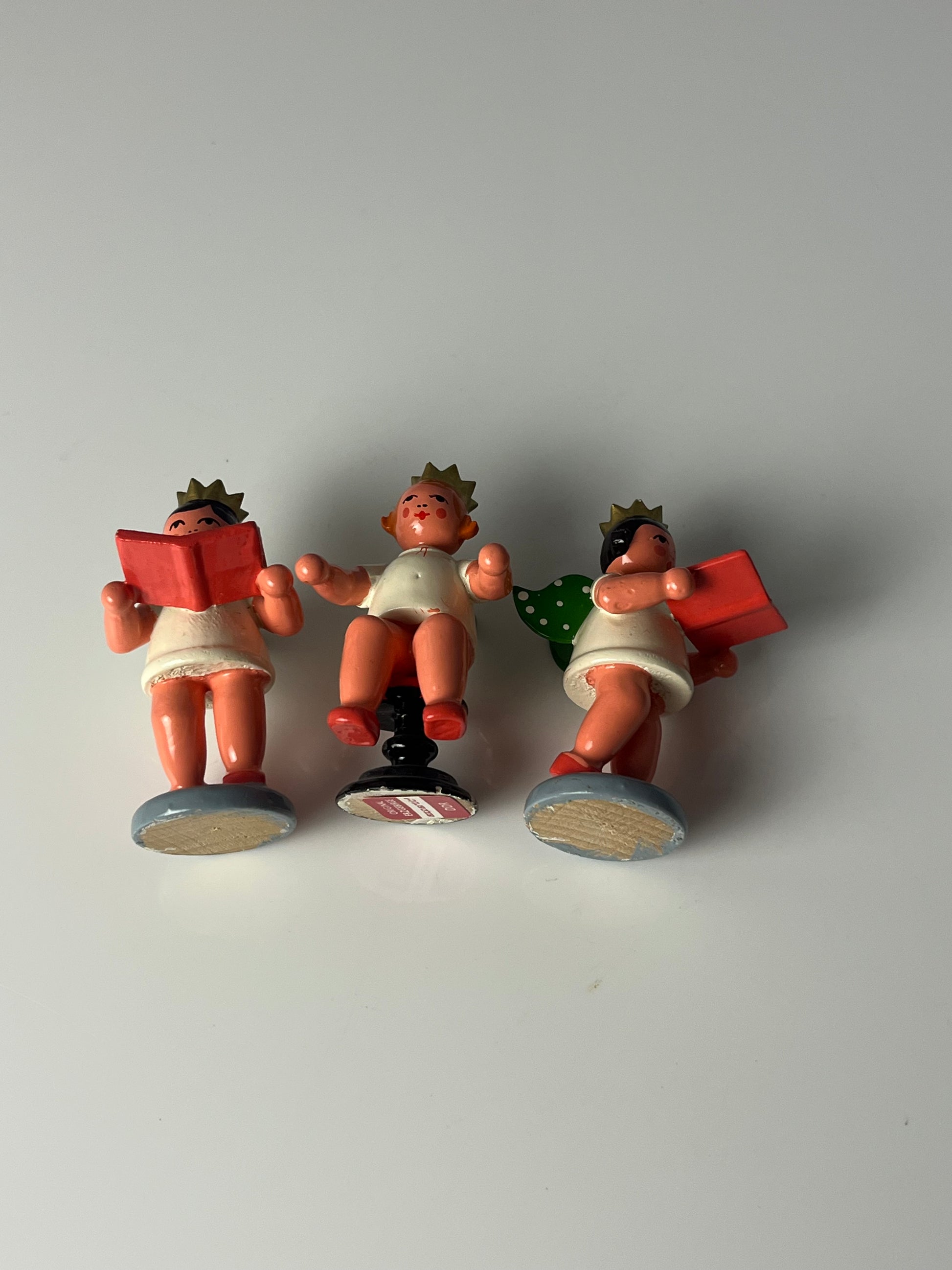 Set: 3x Engelmusikanten mit Krönchen von der Kunstgewerblichen Drechslerei Ellmann