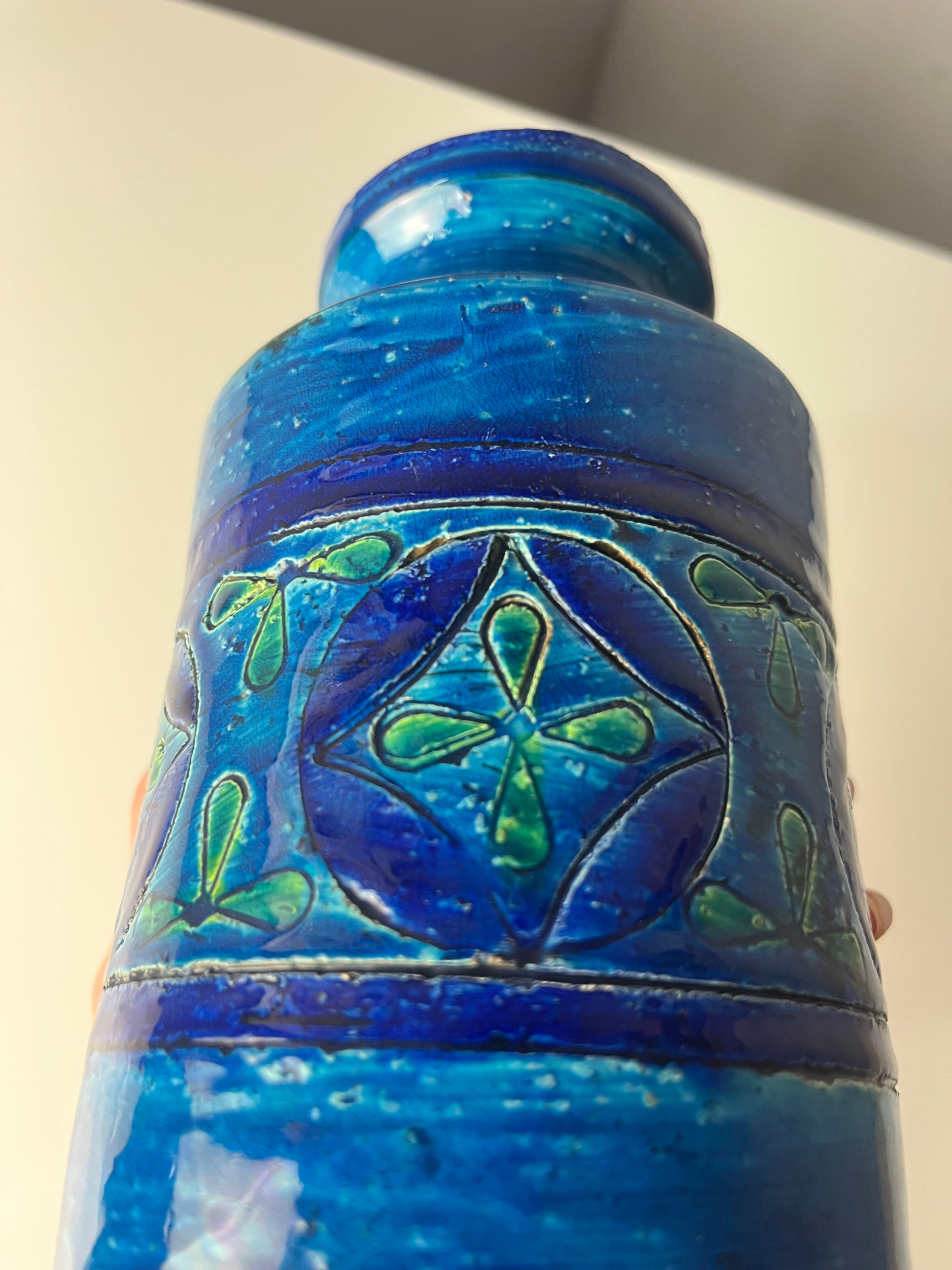 Vase Azul Rimini von Aldo Londi für Bitossi