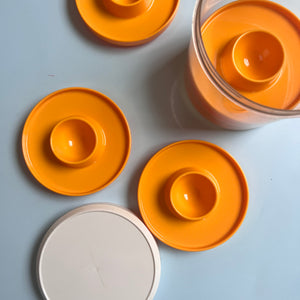 Set: 6x Eierbecher gelb 70er
