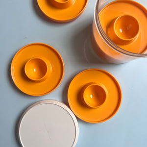 Set: 6x Eierbecher gelb 70er