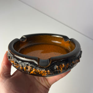 Aschenbecher Fat Lava orange braun von Funi Island - Handmade in Iceland