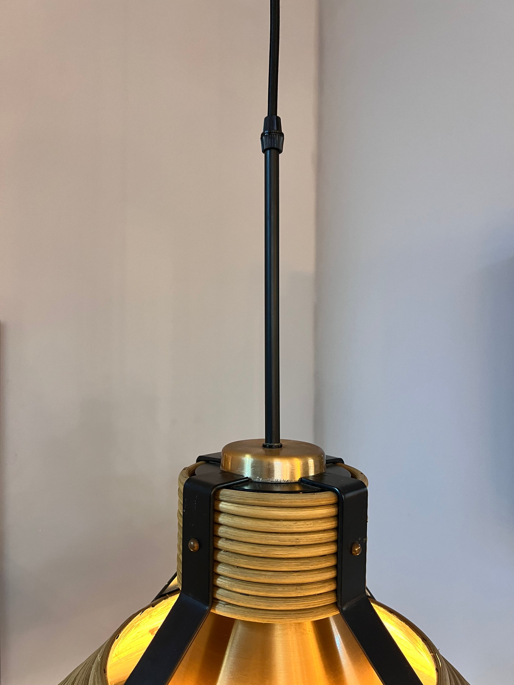 Hängelampe Rattan Kupfer von Doria Leuchten