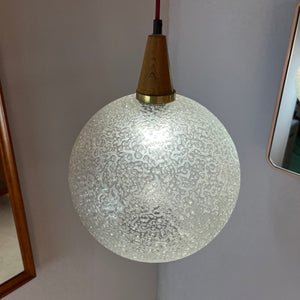 Kugellampe Glas Teak von Doria