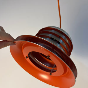 Lamellenlampe silber orange von Carl Thore für Granhaga