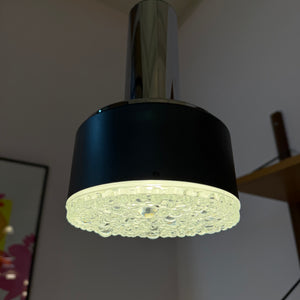 Hängelampe Modell 5024 Strukturglas Chrom von Staff