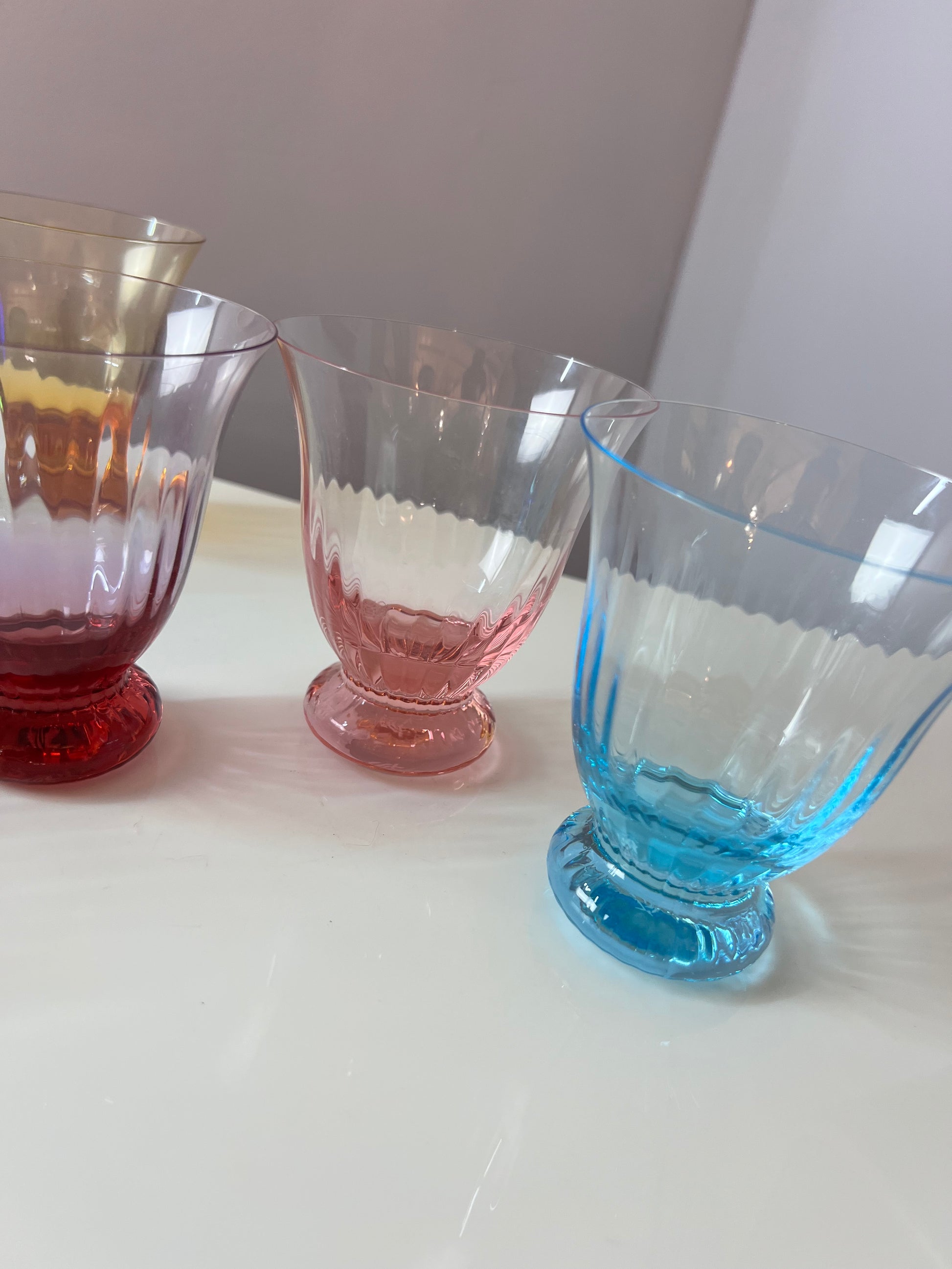 Set: 7x Wasserglas bunt