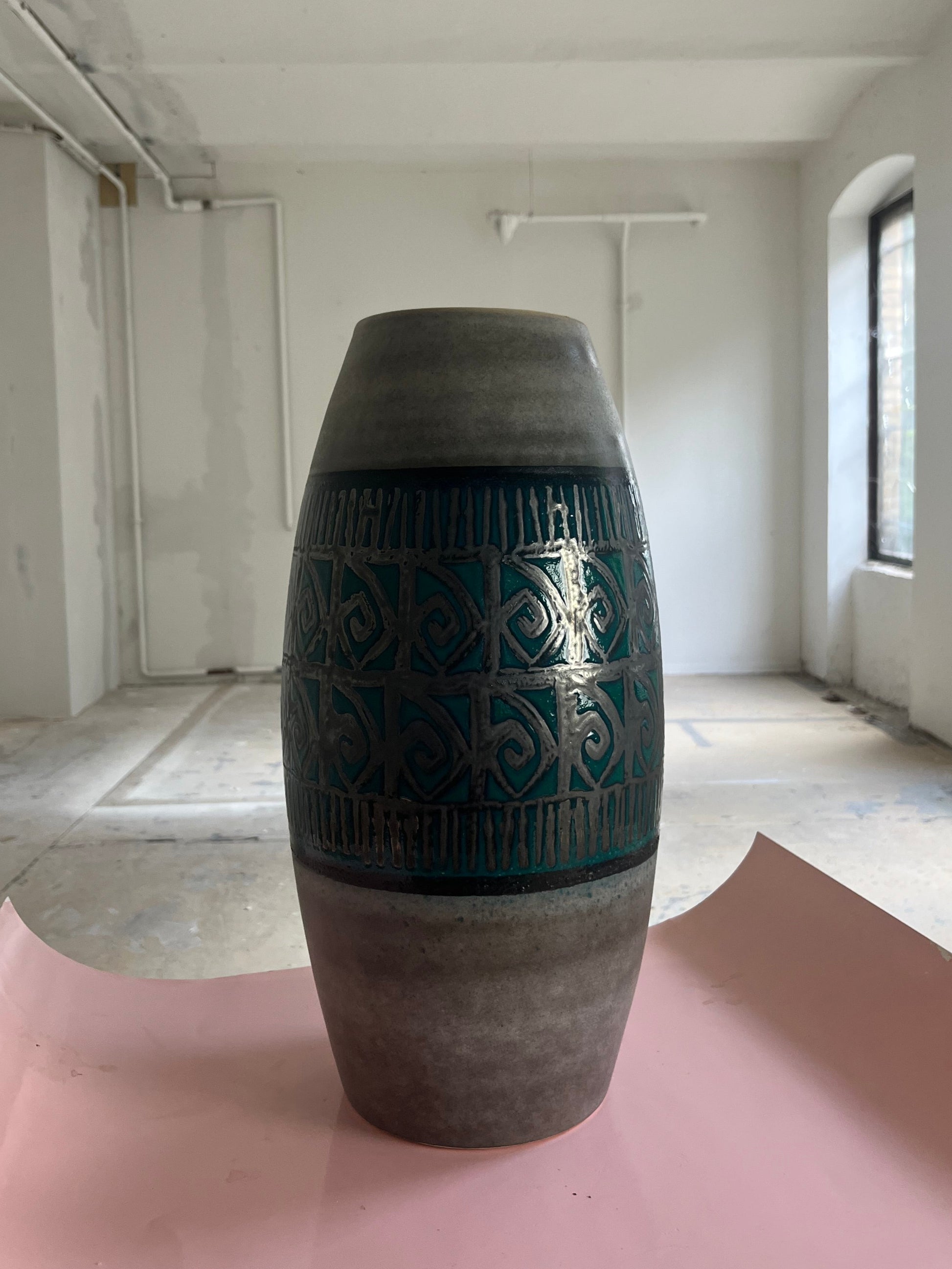 Bodenvase 248-50 petrol grau von Scheurich West Germany