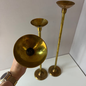 Set: Trio hohe Kerzenständer Messing
