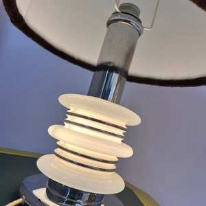 Tischlampe weiß braun Glas von Leclaire & Schäfer