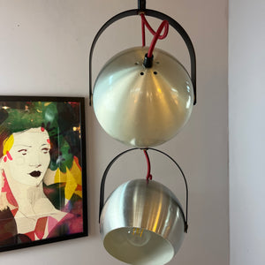 Kugellampe mit Kippmechanismus silber schwarz