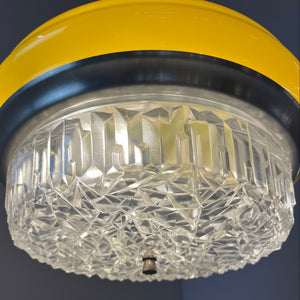 Hängelampe gelb Glas Metall