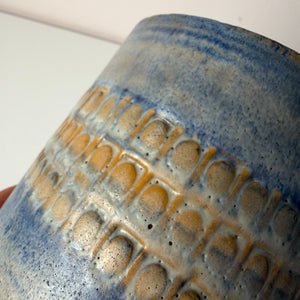 Vorratsdose blau Keramik mit eingeprägtem Muster aus Dänemark