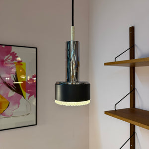 Hängelampe Modell 5024 Strukturglas Chrom von Staff