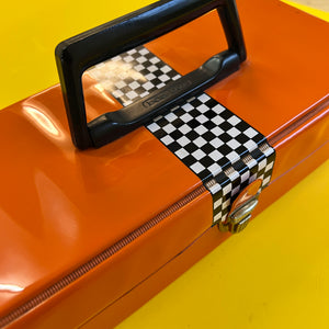 Kassettencase / Box rot schwarz 70er