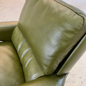 Swing Chair grün Echtleder Chrom von Reinhold Adolf & Hans Jürgen Schröpfer für COR