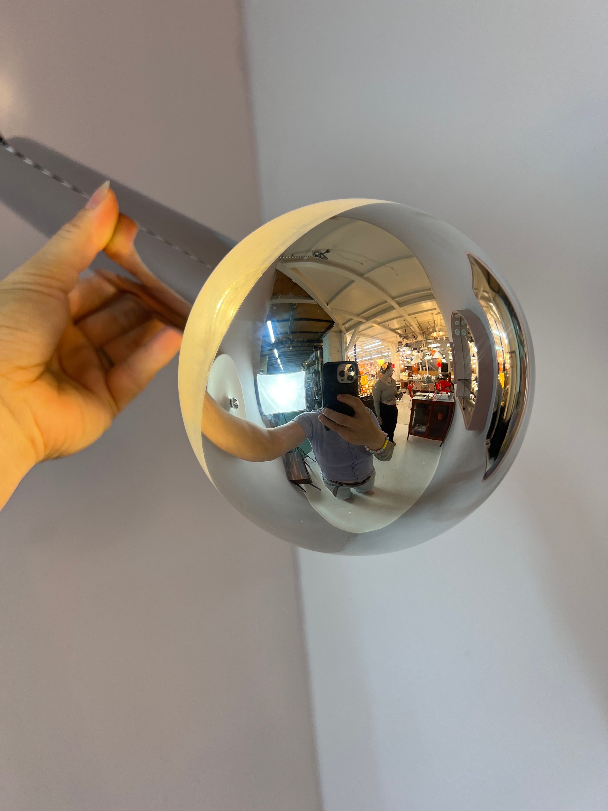 Hängelampe Big Globe Chrom 39 cm von Motoko Ishii für STAFF