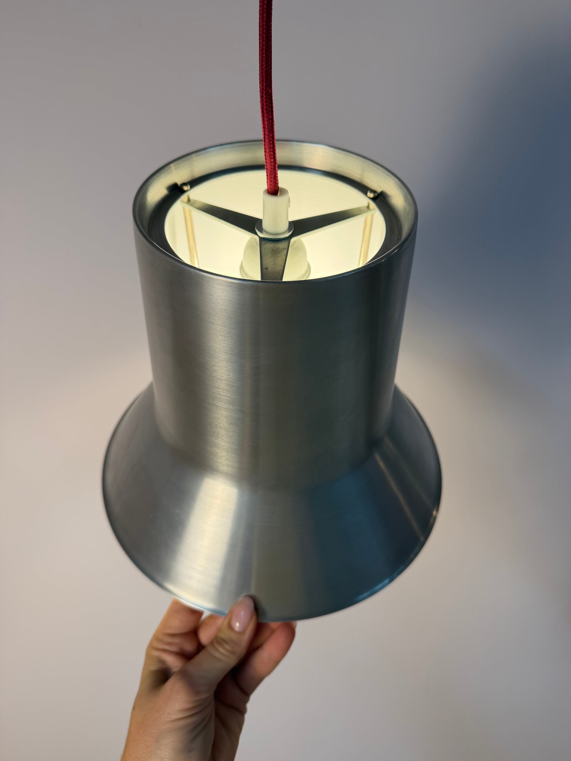 Hängelampe Auditorie 1 silber weiß von Svend Middelboe für Nordisk Solar