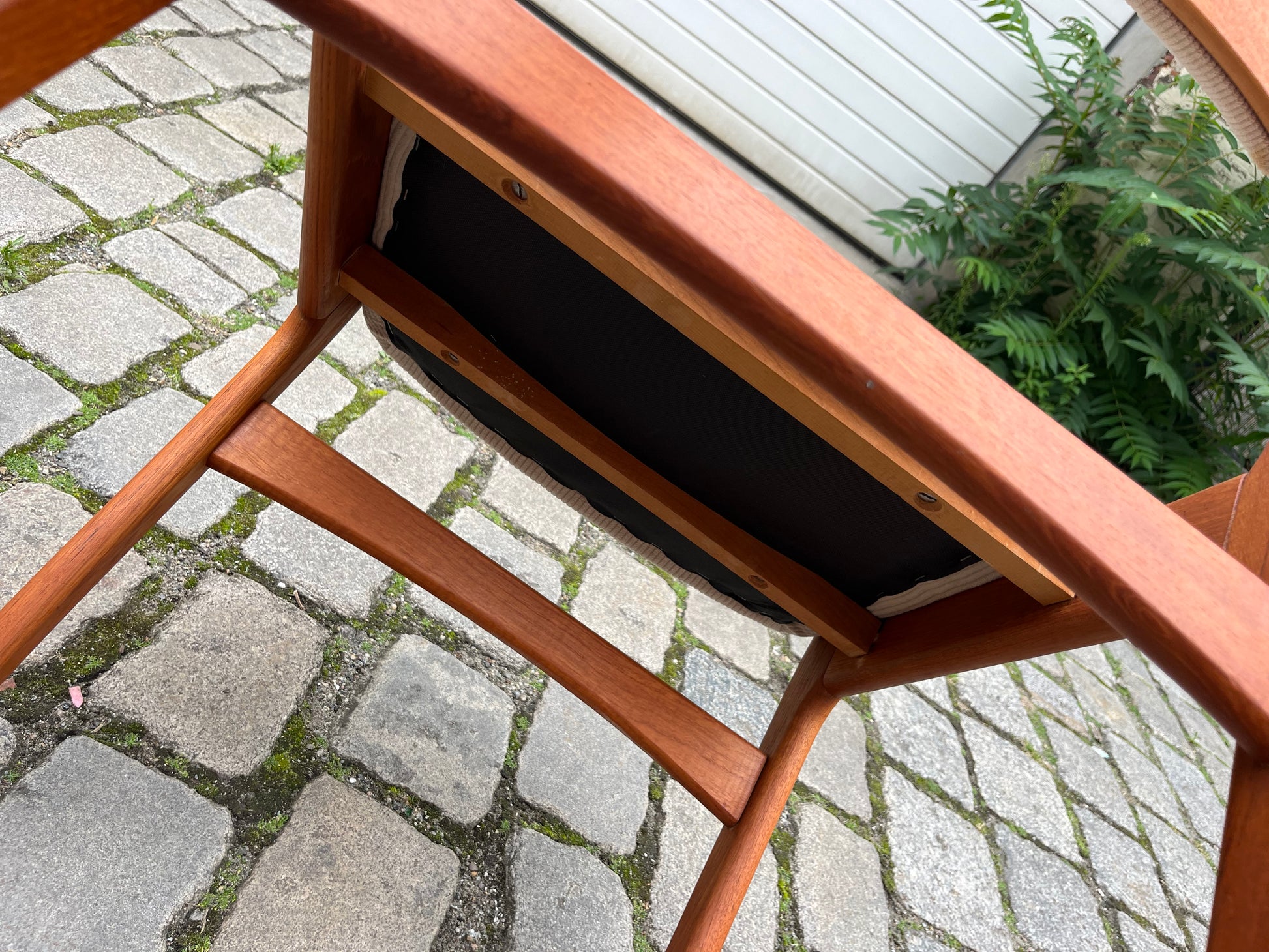 Set: 6x Polsterstuhl beige Teak Cord von Erik Buch