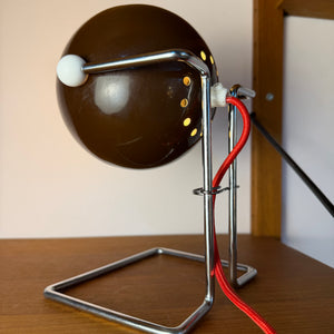 Kugel Tischlampe braun silber aus Dänemark