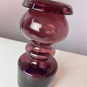 Antik Vase Pompadour weinrot von Nanny Still für Riihimäen Lasi