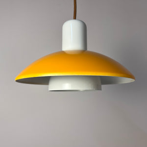 Lamellenlampe Typ 827 teils neu lackiert gelb weiß von Horn