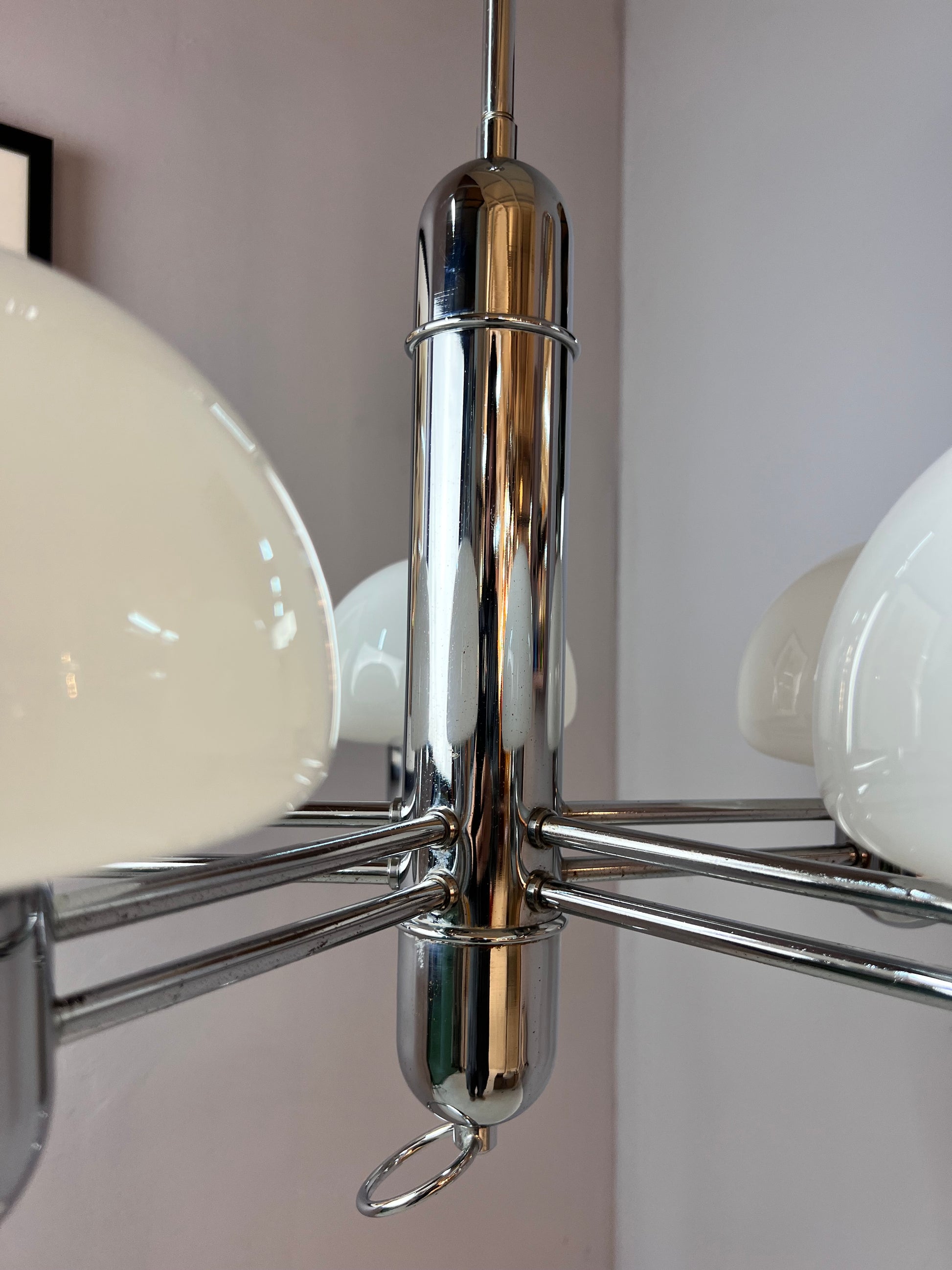 Kronleuchter Chrom Milchglas