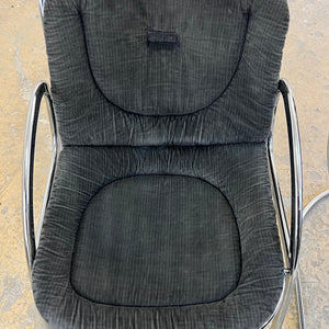 Freischwinger grau Cord Chrom von Gastone Rinaldi
