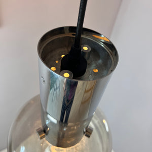 Hänge- oder Deckenlampe Glas Chrom von Glashütte Limburg