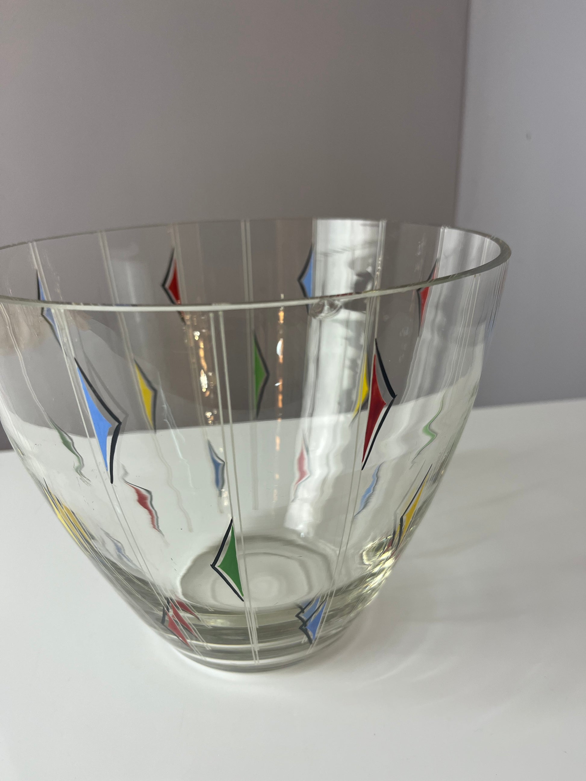 Bowle-Set: 9 Gläser und 1 Terrine bedrucktes Glas