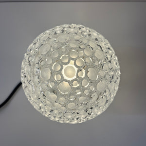 Kugel-Tischlampe weiß Strukturglas