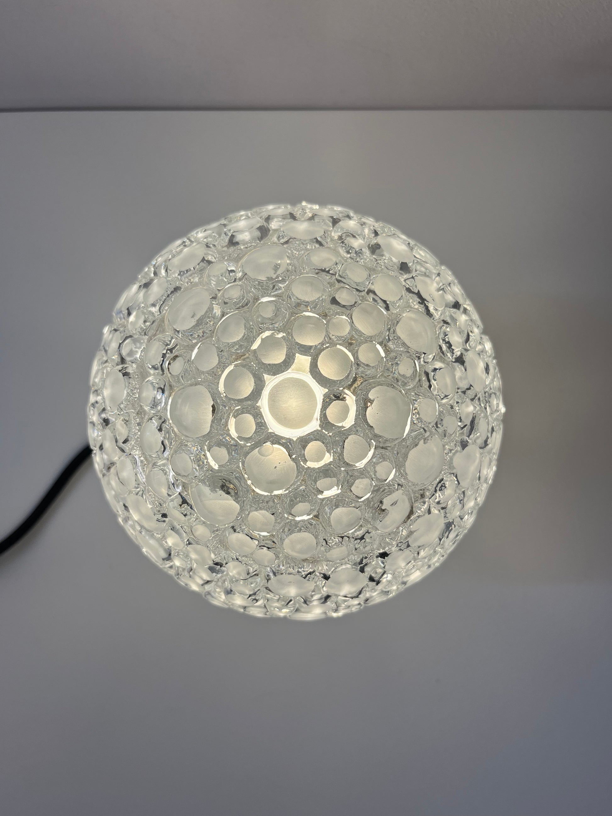 Kugel-Tischlampe weiß Strukturglas