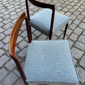 Set: 2x Polsterstuhl blau Palisander