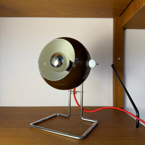 Kugel Tischlampe braun silber aus Dänemark