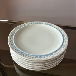 Set: 6x Kuchenteller Kiruna Garden weiß blau von Thomas