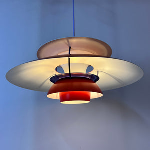 Lamellenlampe PH5 rot von Poul Henningsen für Louis Poulsen
