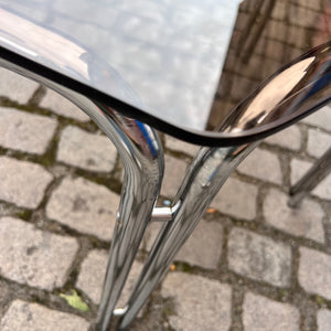 Hexagon Esstisch Rauchglas Chrom
