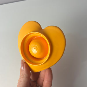 Set: 4x Eierbecher Herz gelb