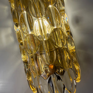 Wandlampe Glas Messing von Carl Fagerlund für Orrefors